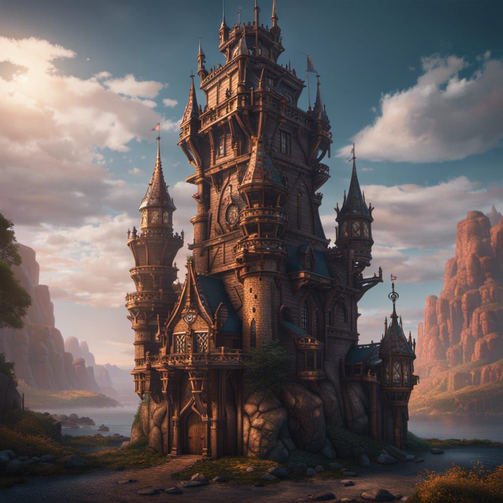 Luminous Two-Story Mage Tower Concept Art