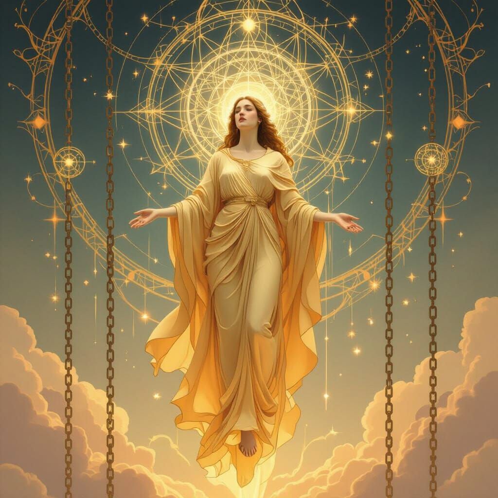 Ethereal Woman Ascends, Art and Science Liberated