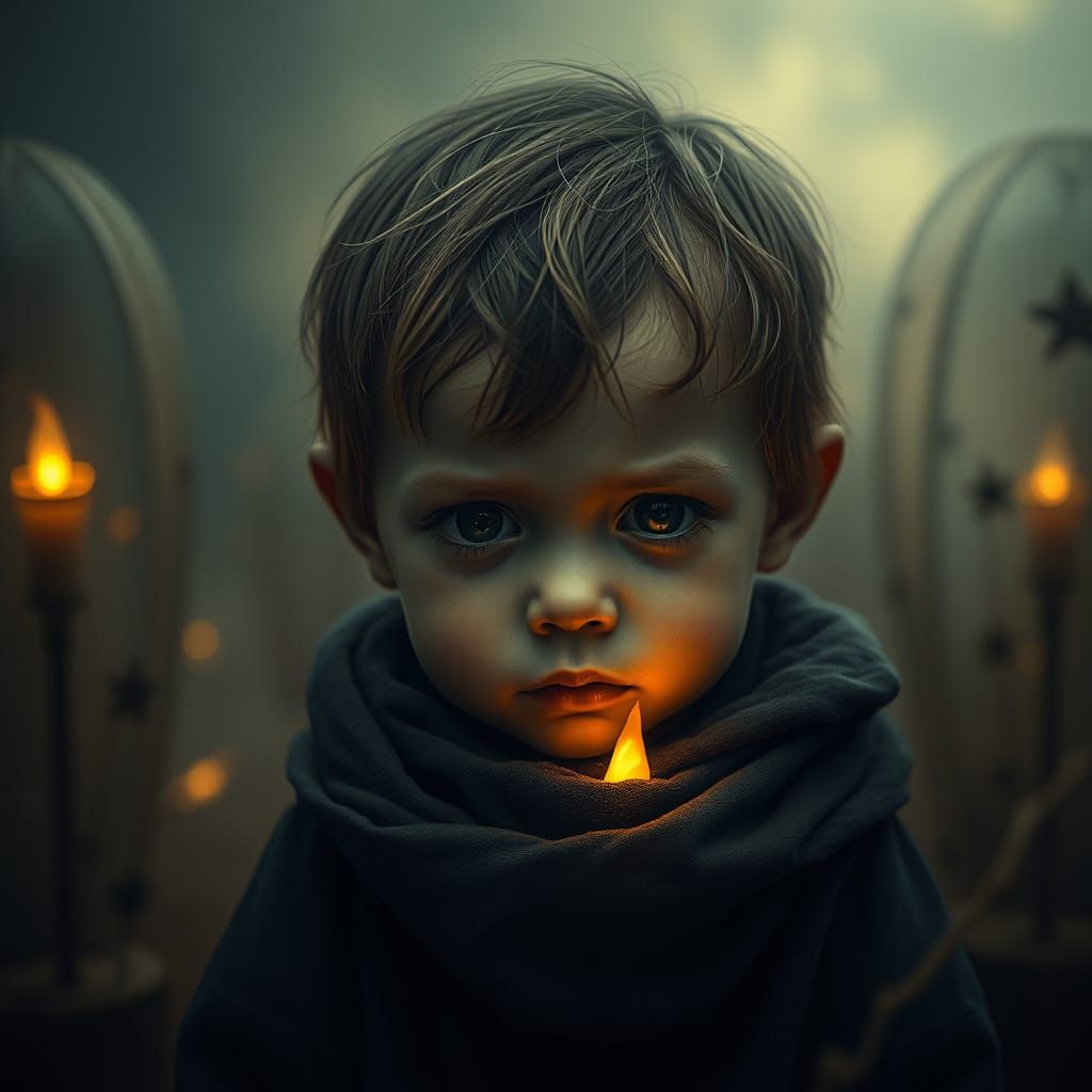 Child's Inner Flame in Mystical Splendor