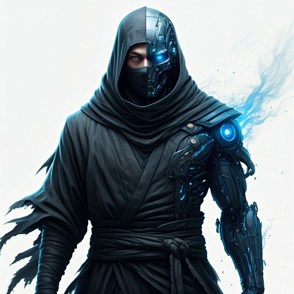 Cyborg Ninja in Futuristic Stealth Gear