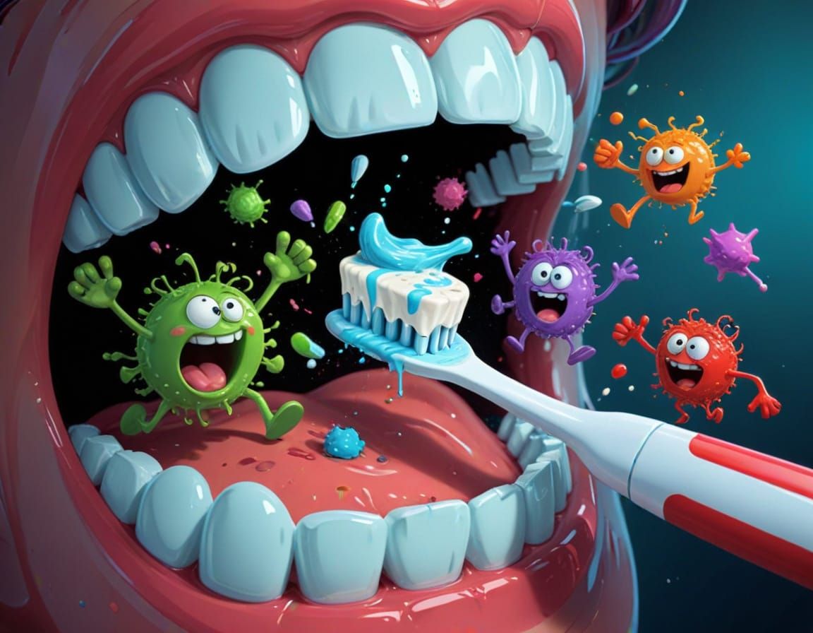 Germ Army Battles Toothpaste in Hilarious Mouth Scene
