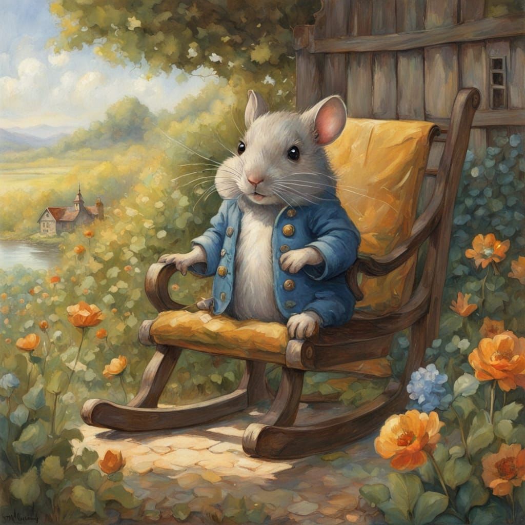 Mouse in Jeans: Whimsical Storybook Illustration