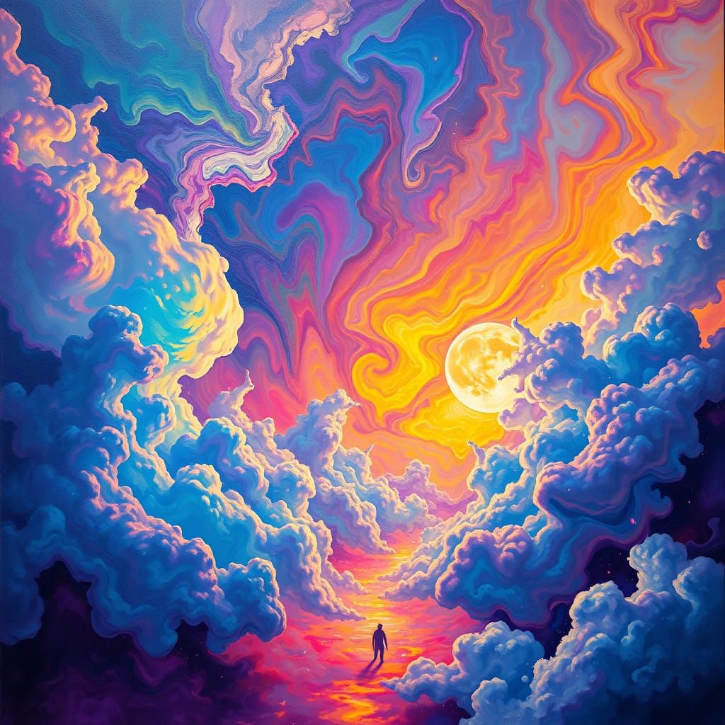 Dreamlike Ethereal Landscape in Vibrant Colors