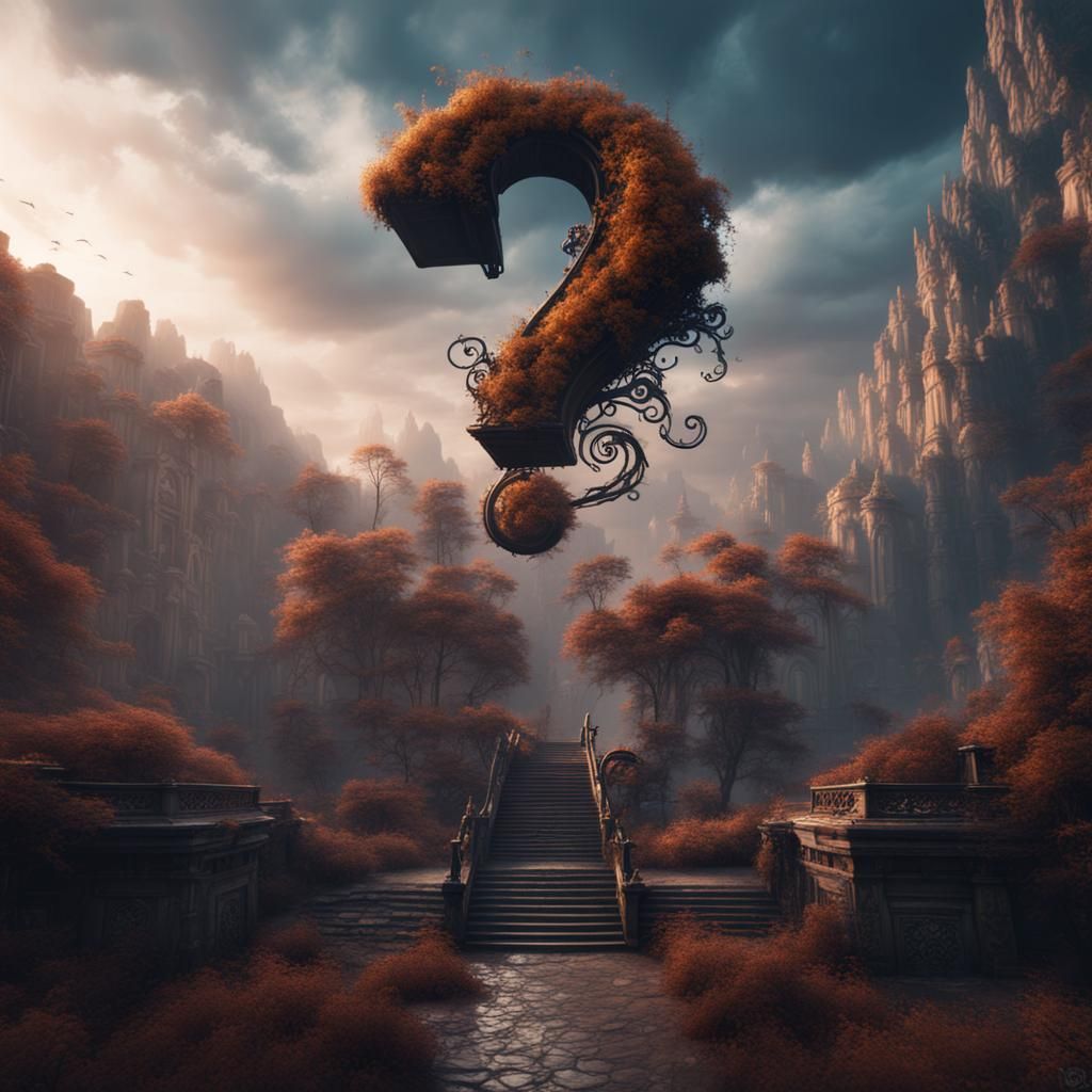 Fantastical Question Mark in Detailed Matte Painting