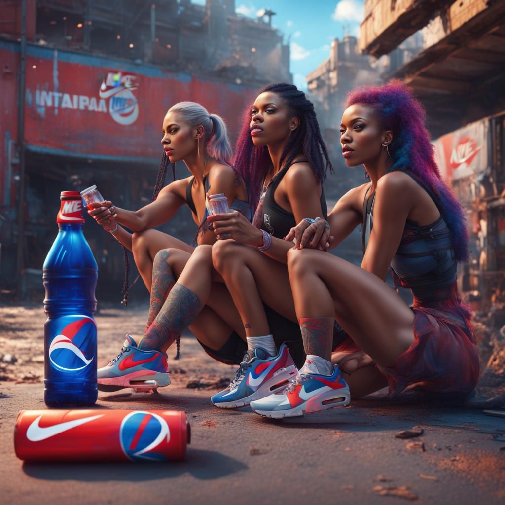Colorful Girls with Nike Air Max and Pepsi