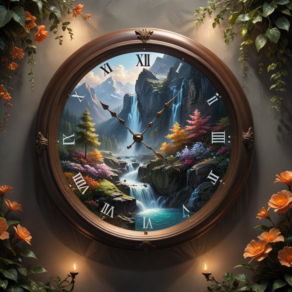 Cyclical Seasons on a Detailed Clock Face