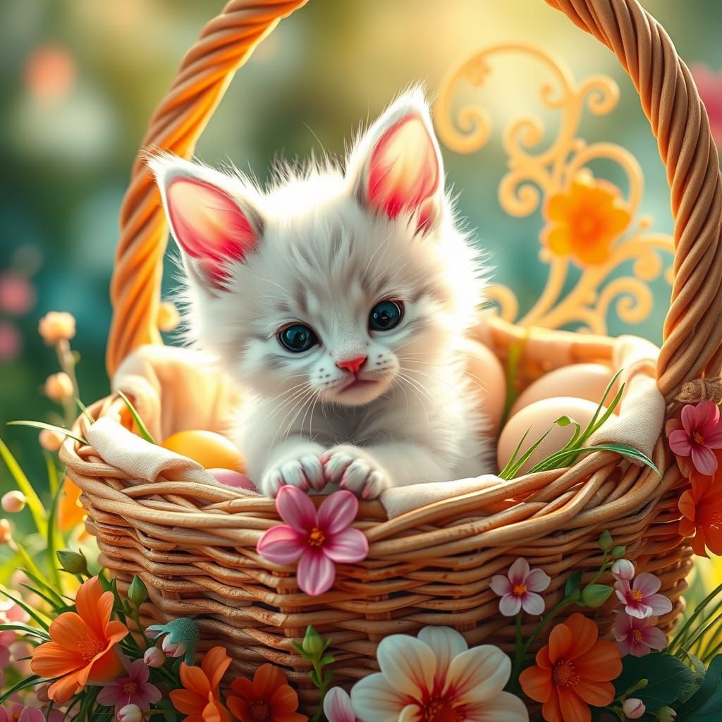 Easter Whimsy in Art Nouveau Style