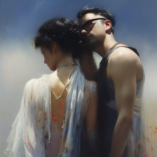 Hipsters Embrace in Sinister Matte Painting