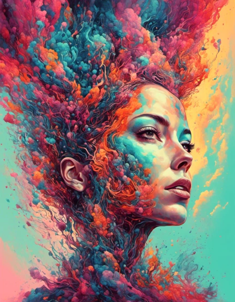 Interdimensional Woman: A Bizarre Digital Portrait