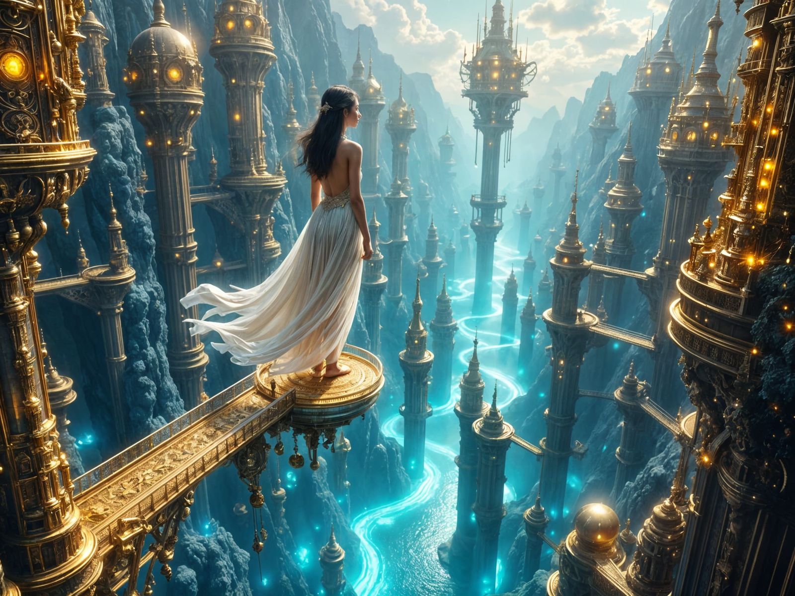 Luminous Abyss: Steampunk and Ethereal Spirits