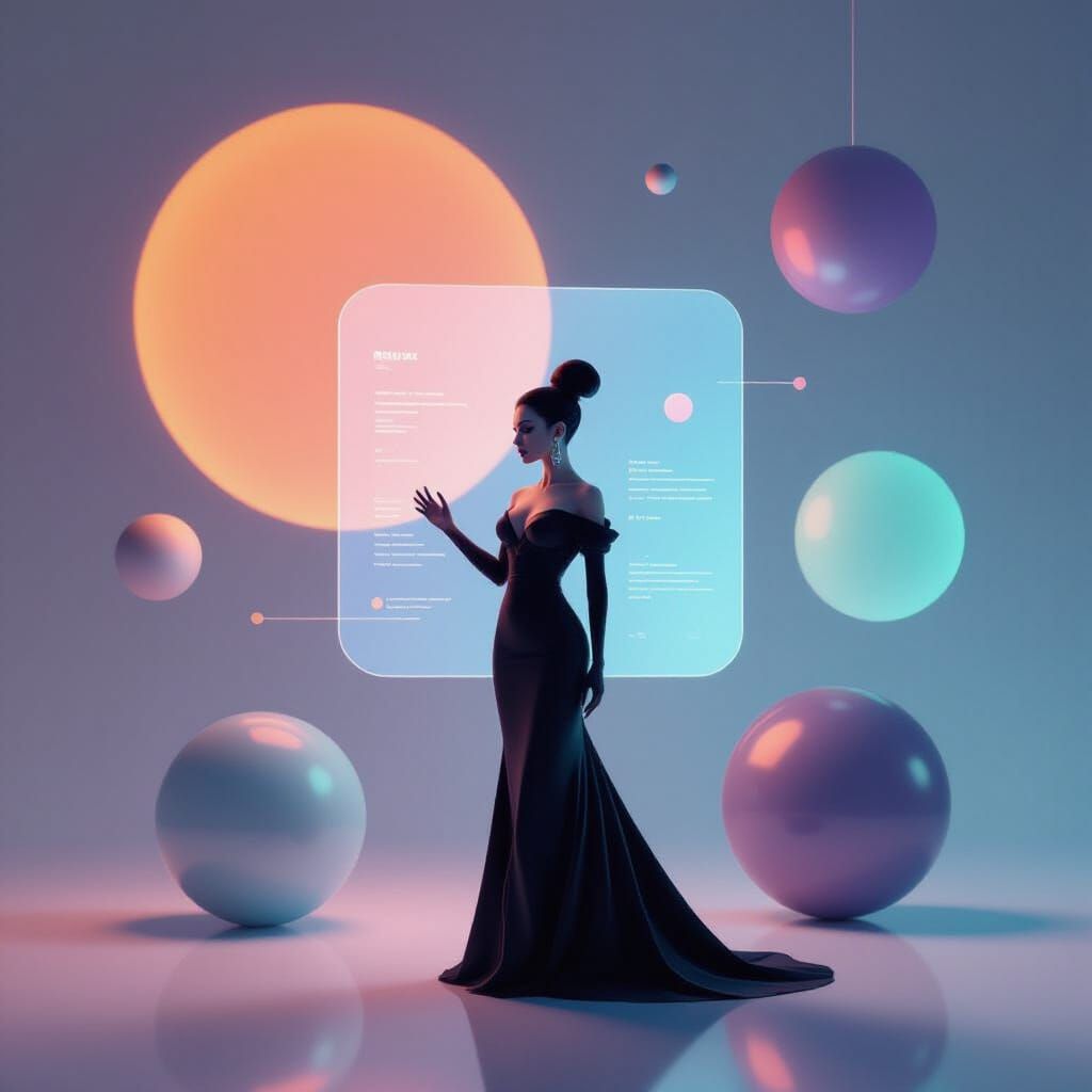 Dark Fantasy Woman in Geometric Digital Art