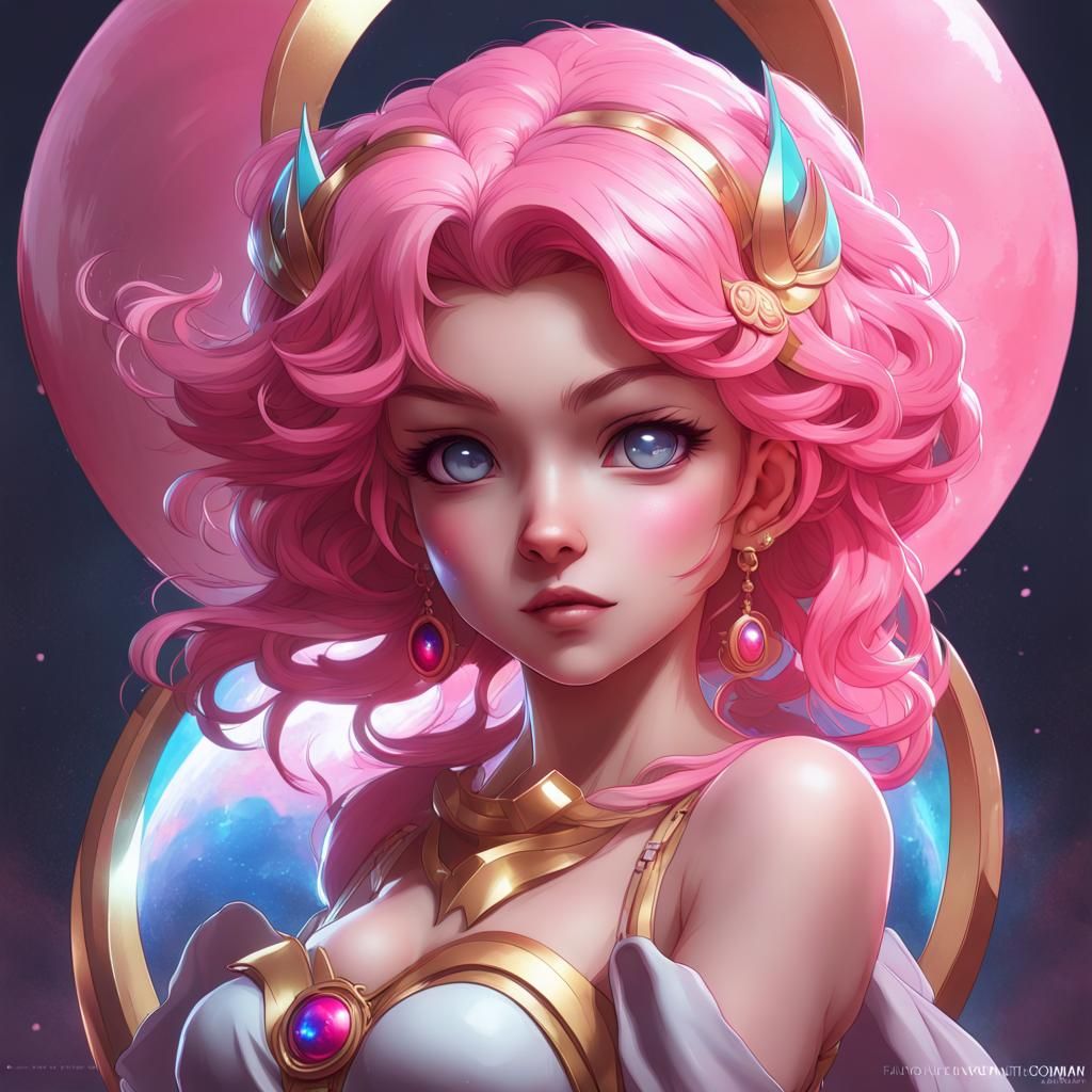 Detailed Chibimoon Portrait in Art Nouveau Style