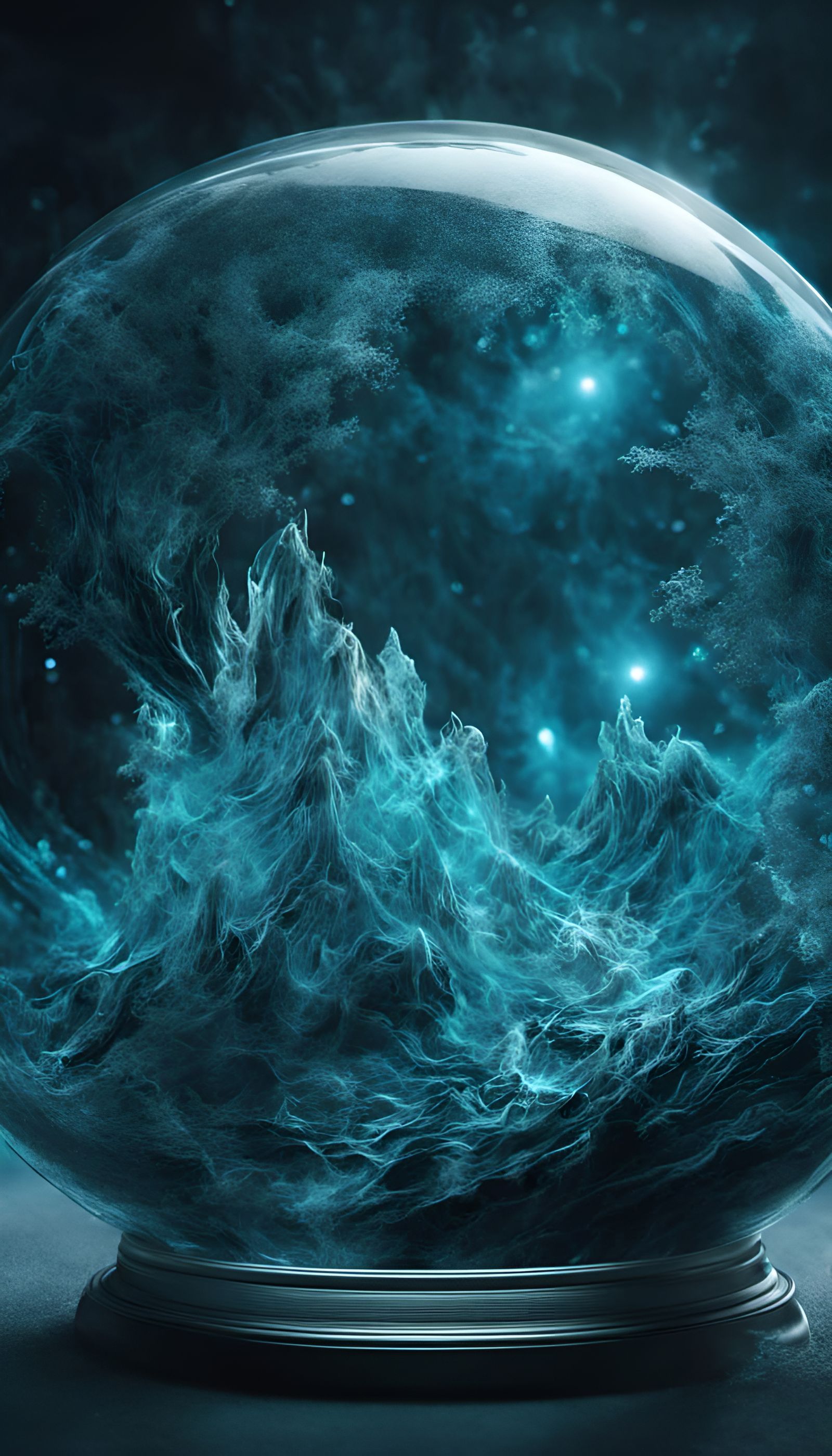 Cosmic Energy Landscape Inside Glass Sphere