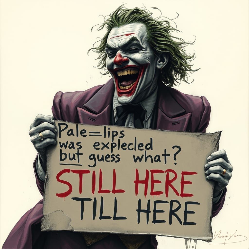 The Joker's Dark Laughter: A Horror Art Image