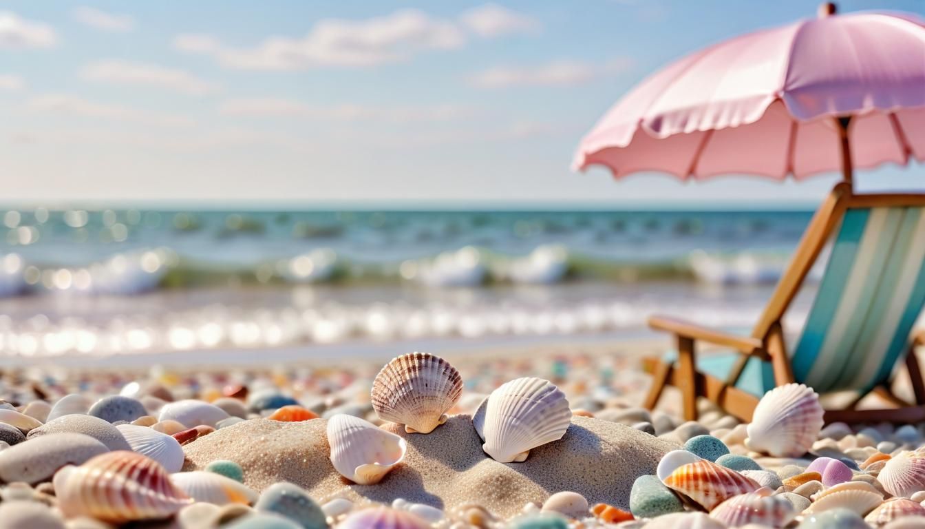 Pastel Beach Scene on the Delaware Coast