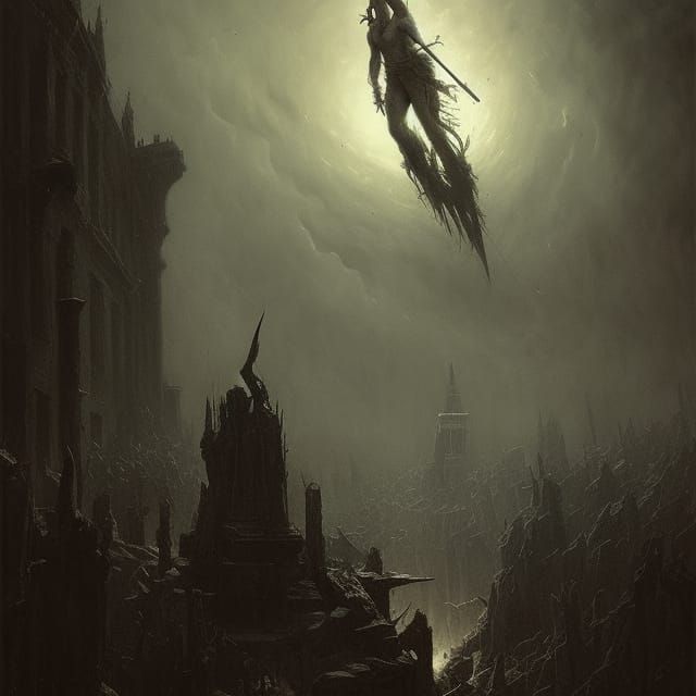 Terrifying Killing Machine in Gothic Horror Style