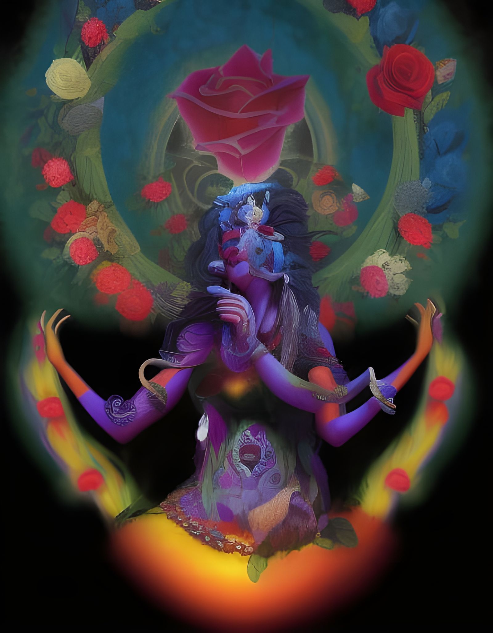 Dancing Shiva in Psychedelic Rock Style