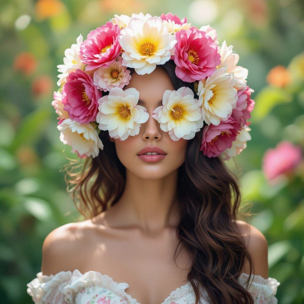 Floral Face: A Surreal Portrait Inspired by Masters