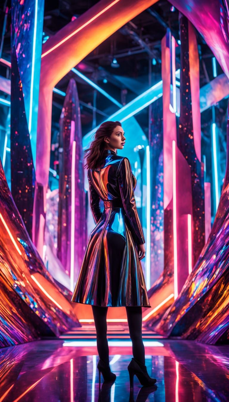 Cosmic Art Gallery in Vibrant Iridescent Colors