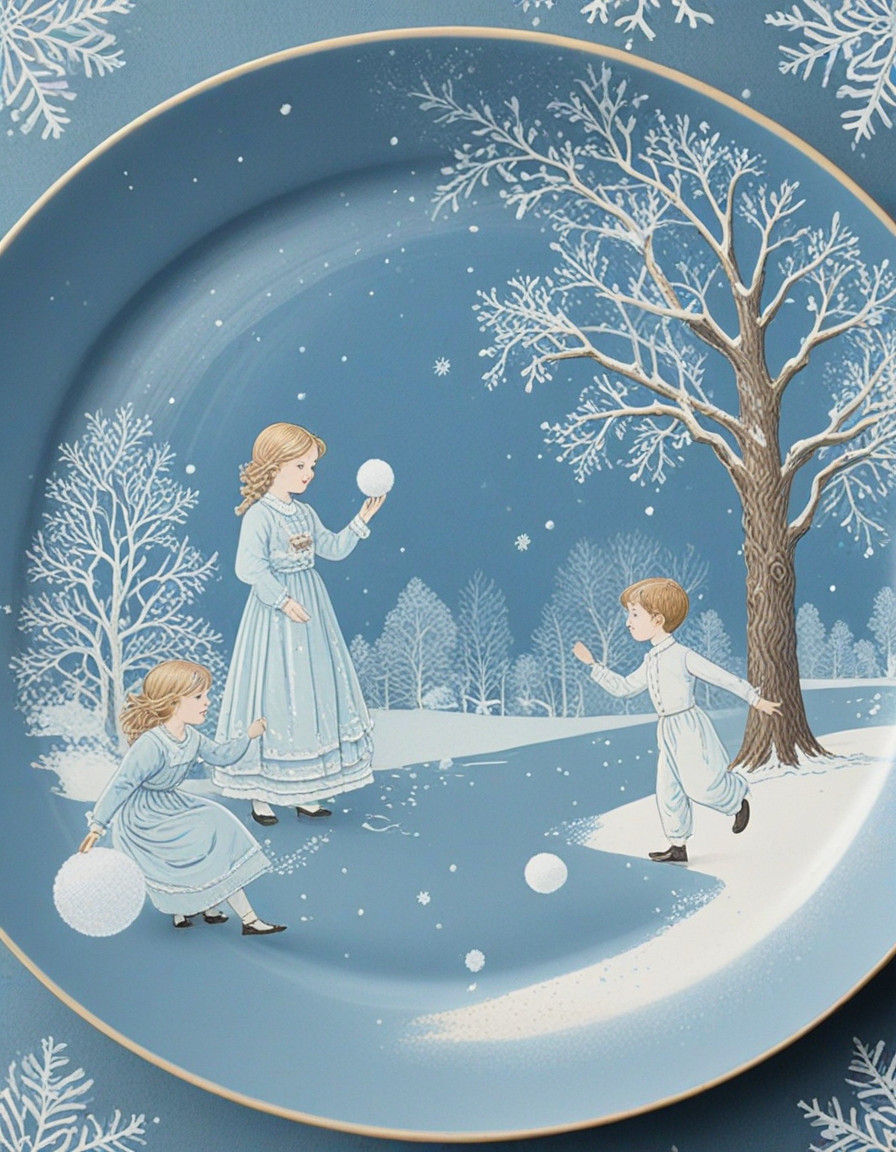 Ethereal Winter Scene in Victorian Style