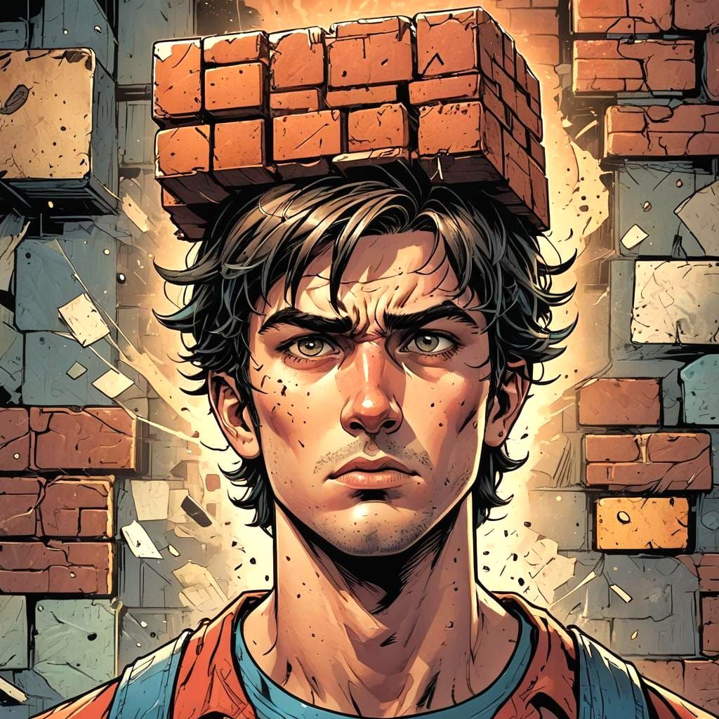 Comic Book Art: Dumb Brick Illustration