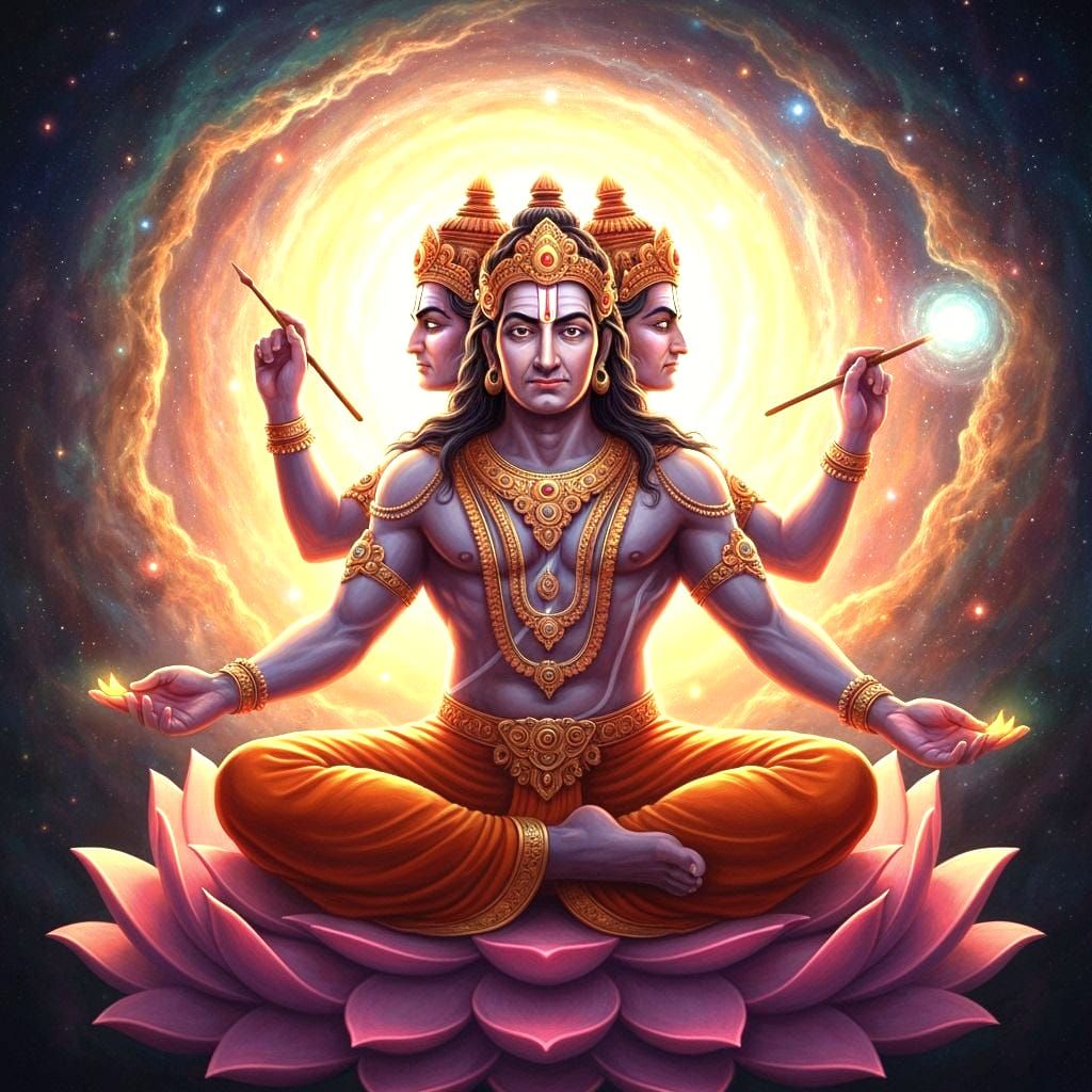 God Brahma Paints the Universe