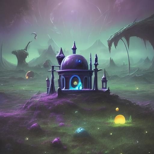 Dreamlike Surrealism: Floating Bed in Ethereal Mist