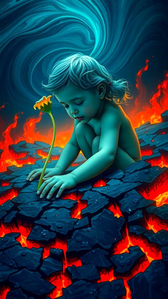 Child of Hope Blooms in Volcanic Land