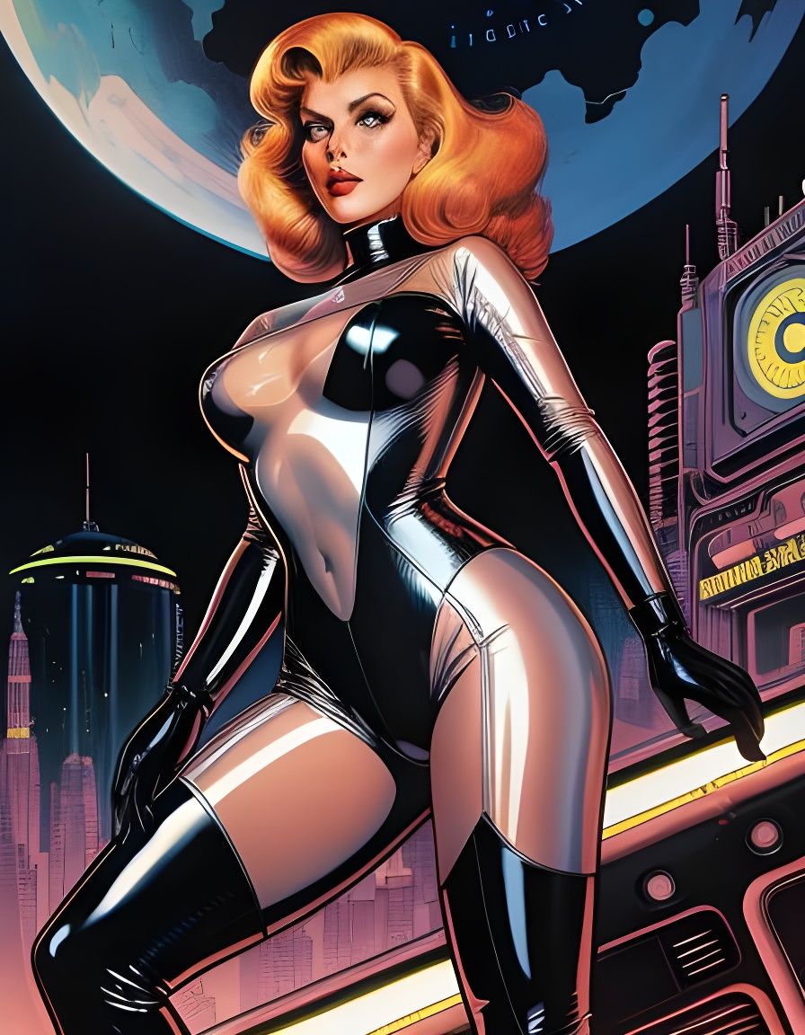 Retro Sci-Fi Portrait in Aetherpunk Style