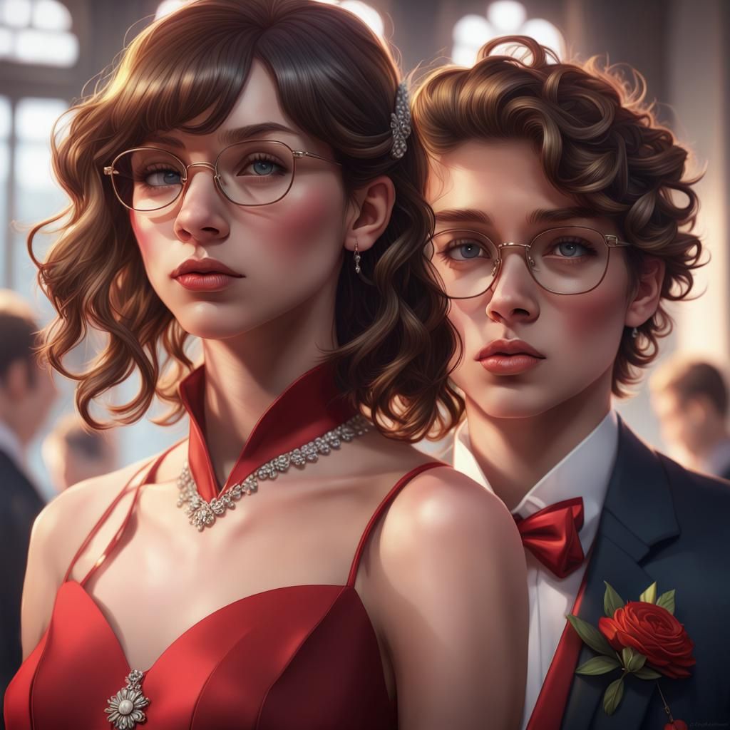 Prom Night Portrait in Hyperdetailed Digital Art
