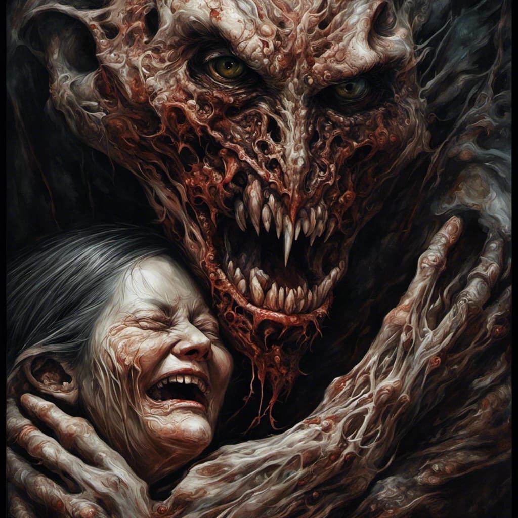 Hyperrealistic Creature's Loving Embrace