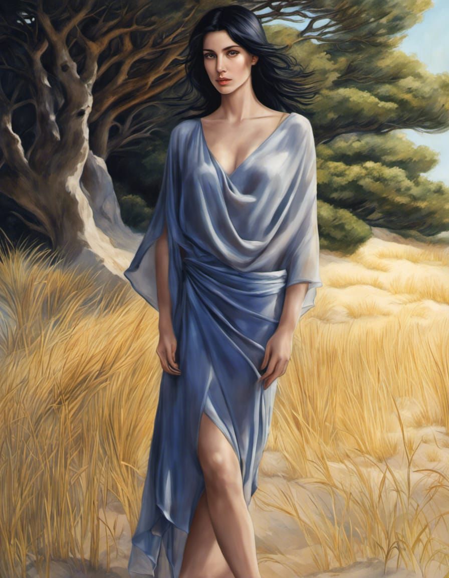 a beautiful greek woman wearing a sheer chiton (1)