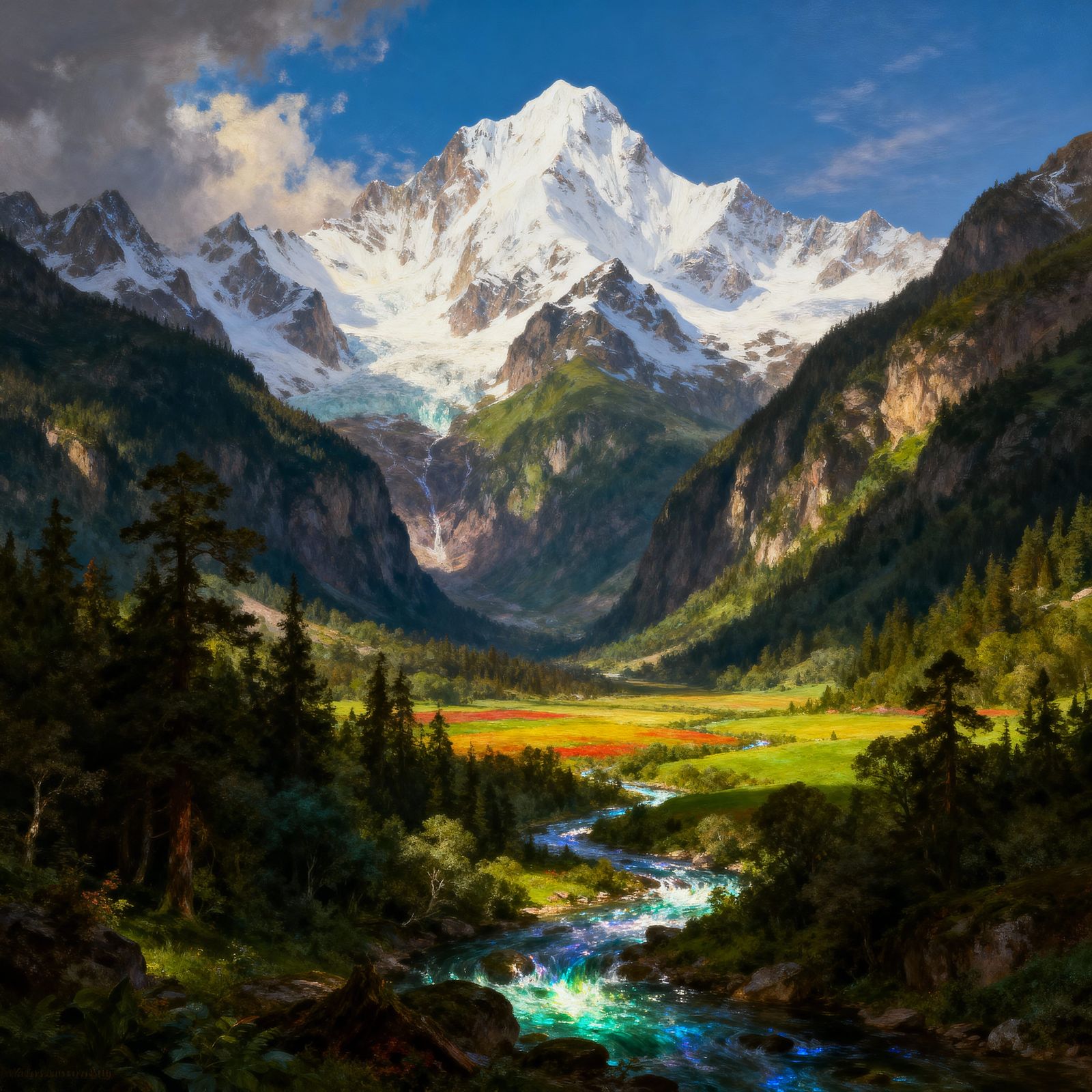 Majestic Snowy Mountains and Lush Forests in Tarradhae Valle...