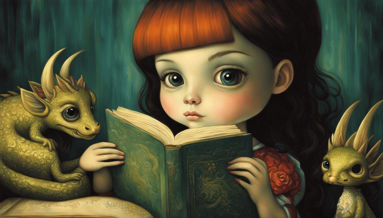 Girl and Dragon: Impasto Storybook Illustration