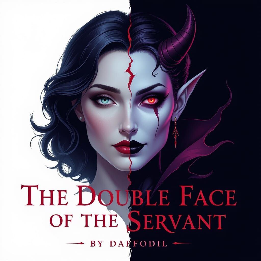 Dark Fantasy Book Cover: Woman With Bifurcated Face