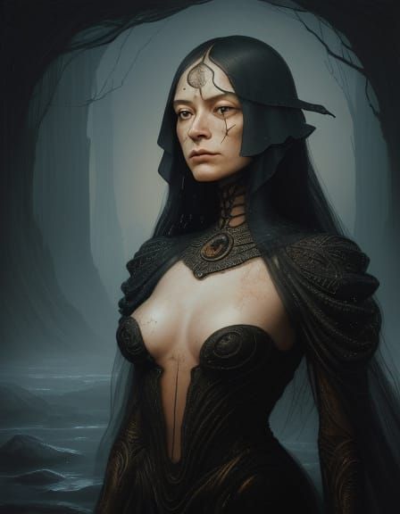 Surreal Portrait: Open Head Revealing Dreamlike Inner World