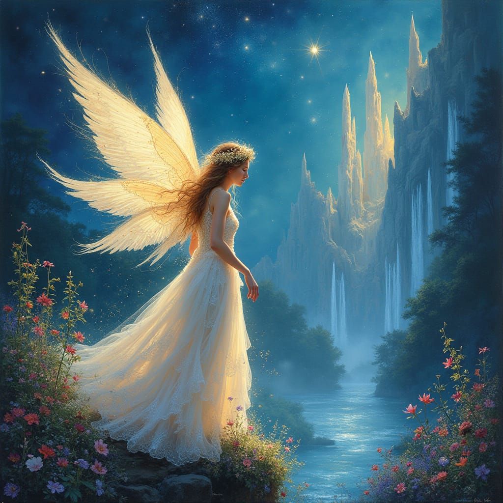 Celestial Whispers in Enchanted Crystal Spires