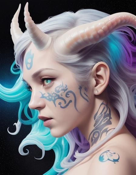 Minimalist Abstract Octopus Tattoo in Space