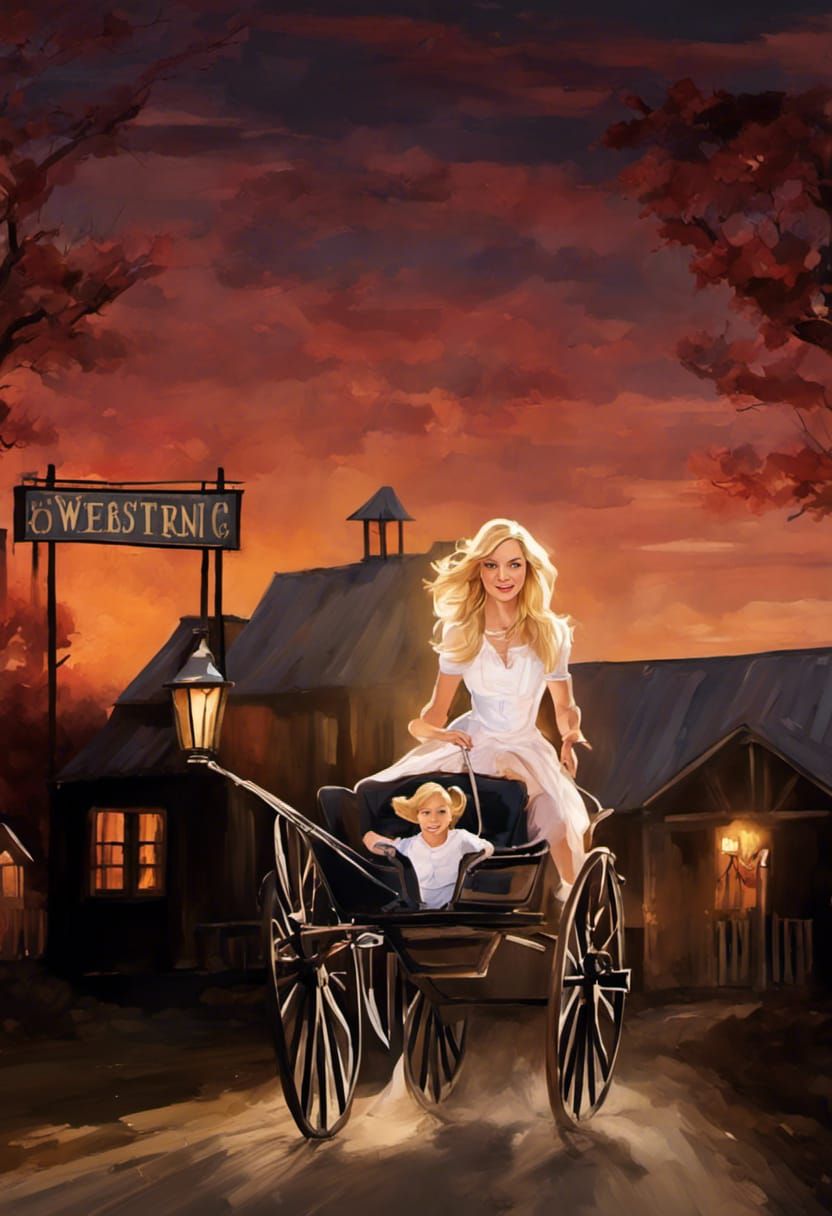 Family Races to Horse Carriage at Ranch