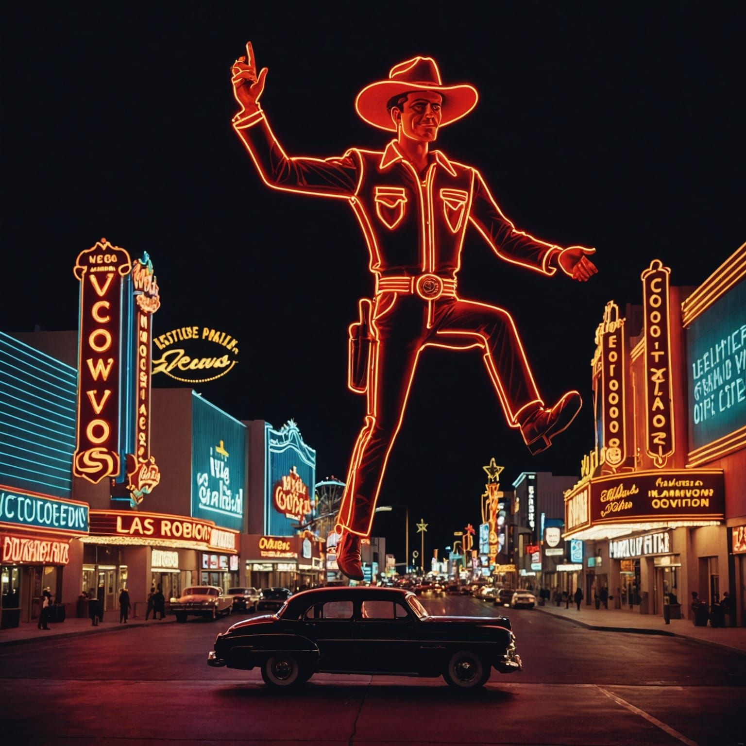 Vegas Vic Neon Sign in Las Vegas, 1951