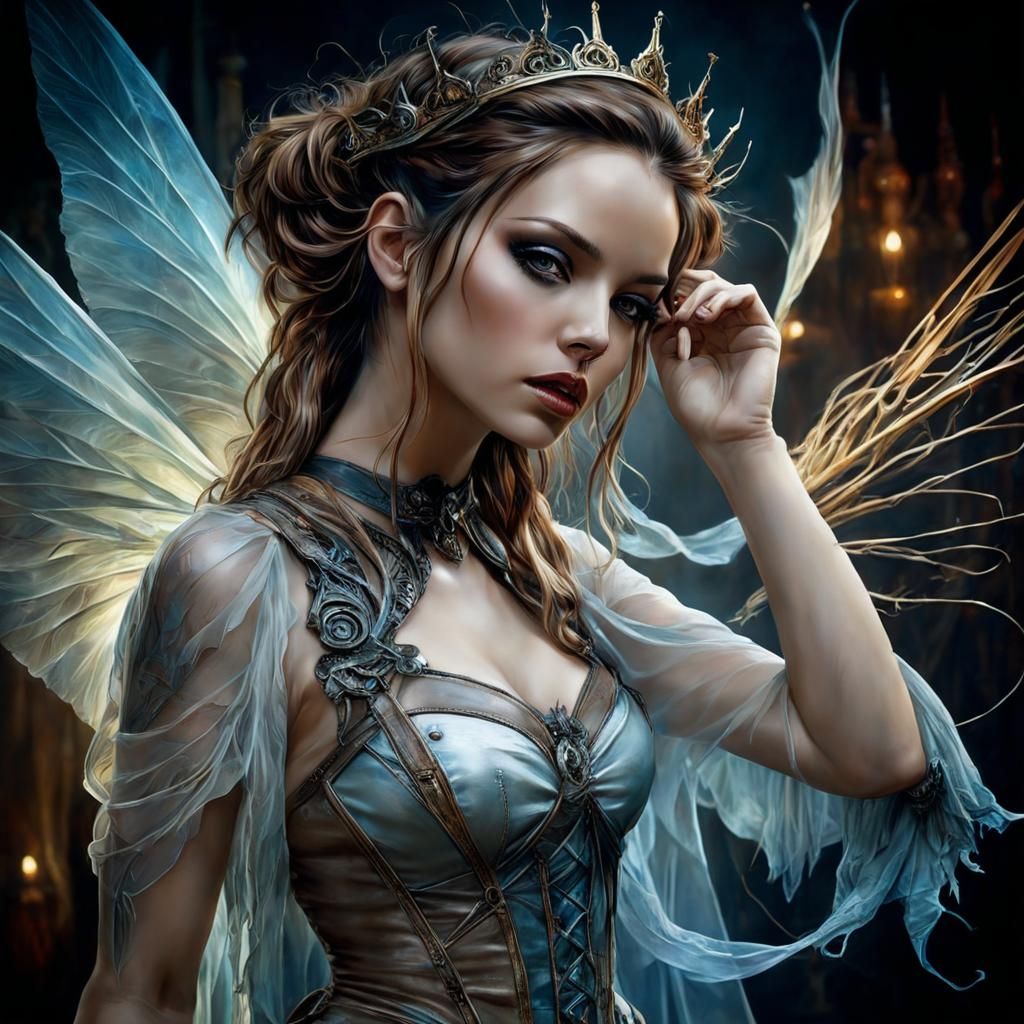 Magical Fantasy Backdrop in Mixed Media Style