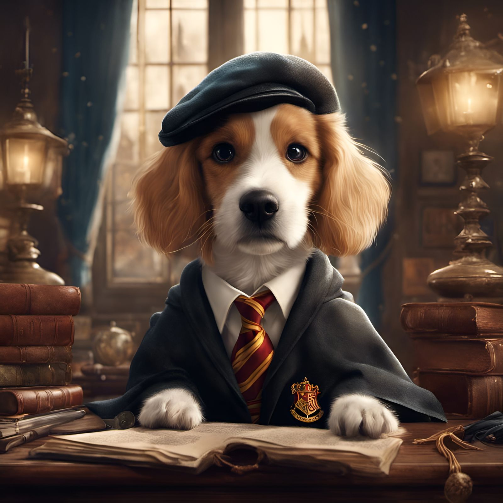 Dog as Harry Potter Portrait in Digital Illustration