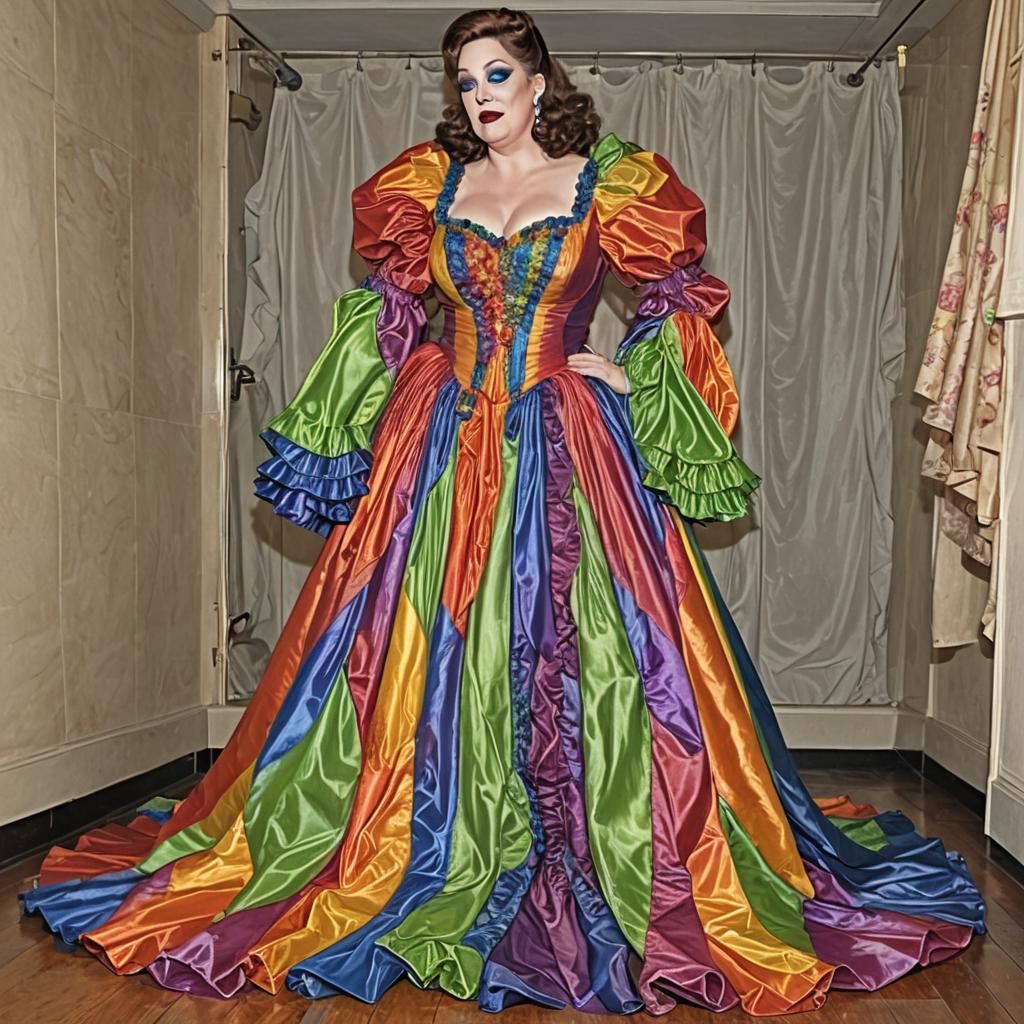 Bathroom Shower Bath Handbasin Toilet WC BBW Obese Femme Sis...