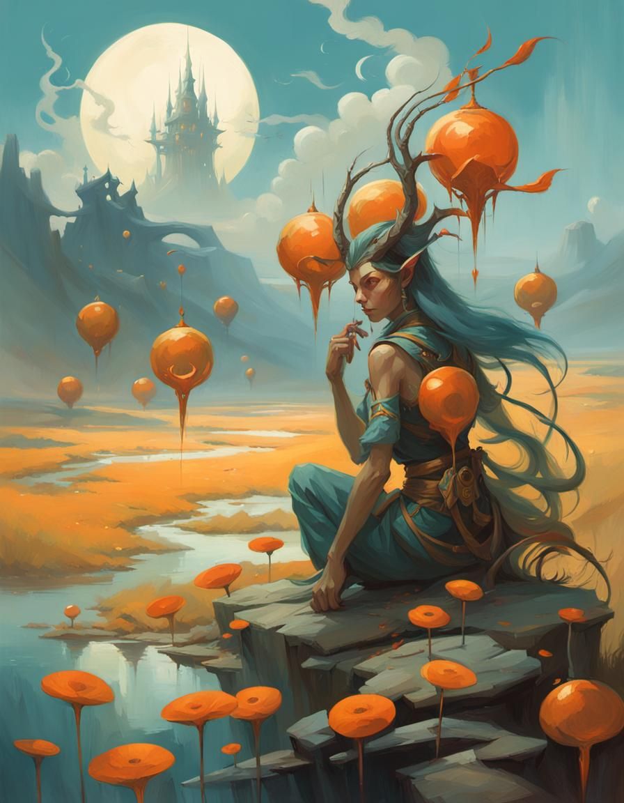 Ethereal Angelic Figure in Oil Painting Style