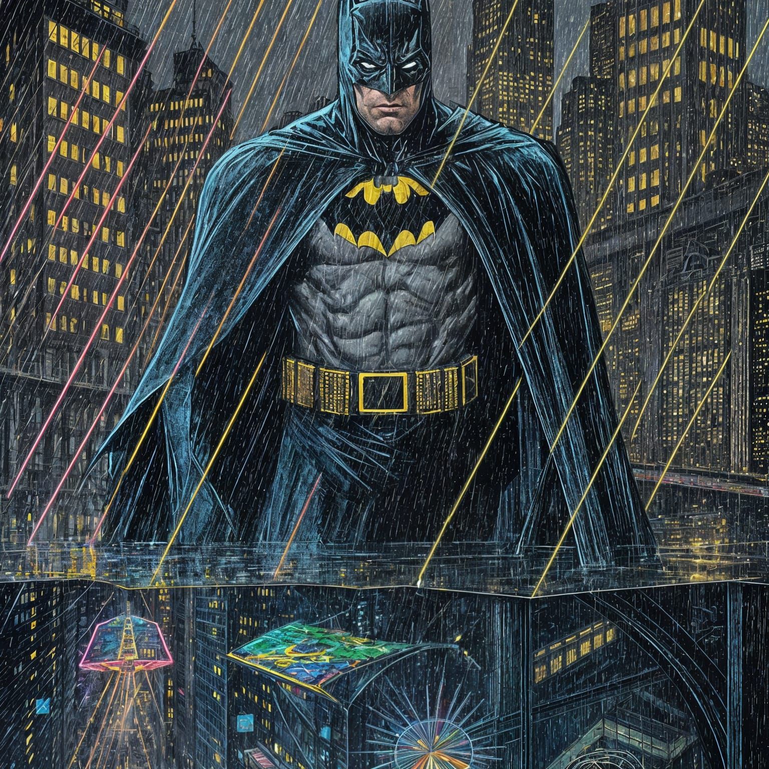 Batman in Gotham City: DC Comic Book Art