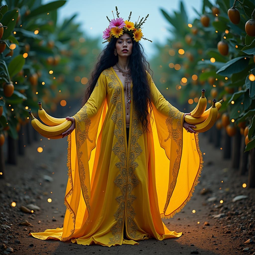 Mystical Banana Bender in Lush Orchard, Double Exposure