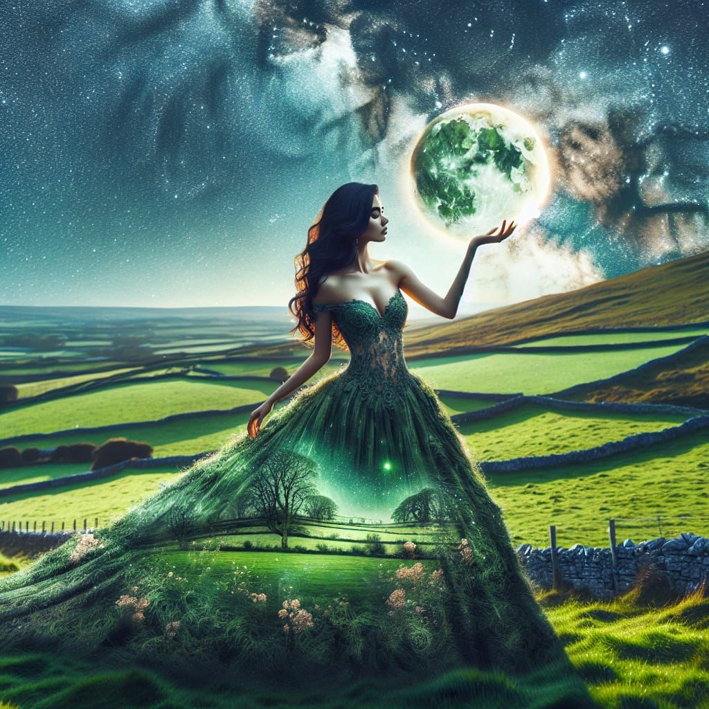 Irish Moon Goddess in Double Exposure