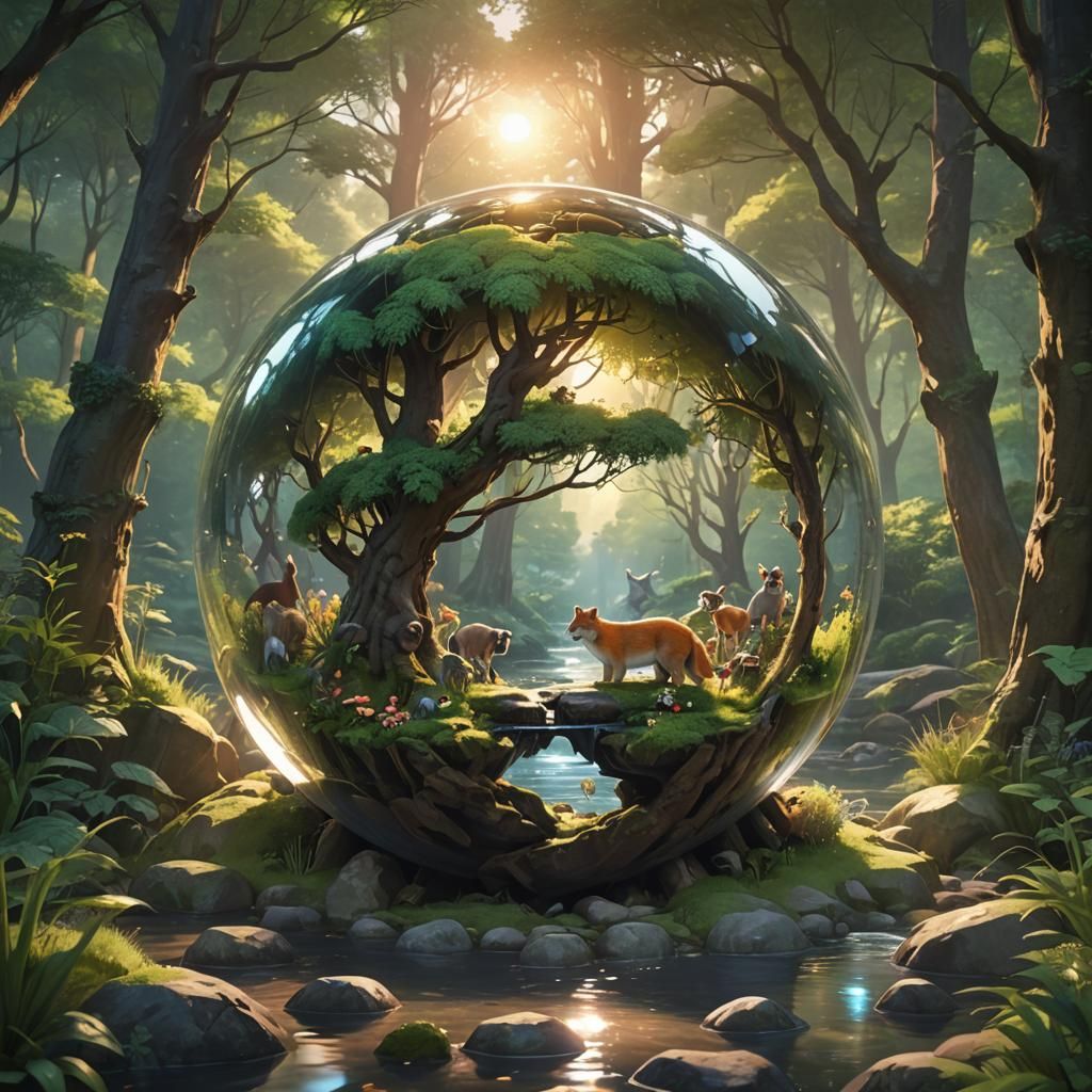 Forest in Sphere: Detailed Anime Style Rendering