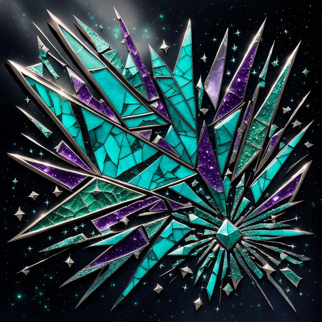 Geometric Shards Dance in a Synthwave Dream