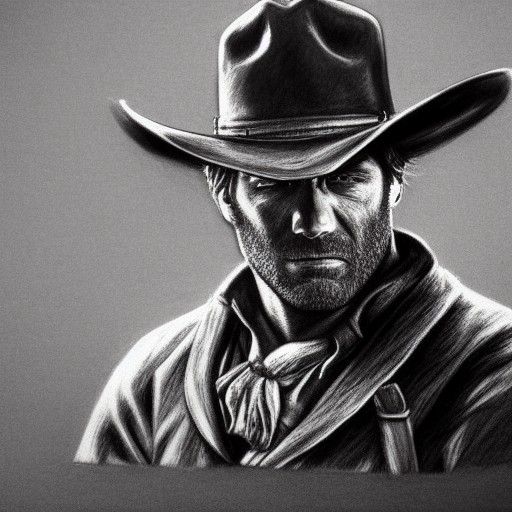 Hyperdetailed Charcoal Drawing of Arthur Morgan